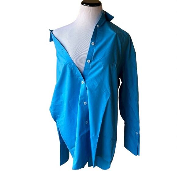 NWT 4th & Reckless Blue Capri Oversized Shirt. Size M - Picture 5 of 13
